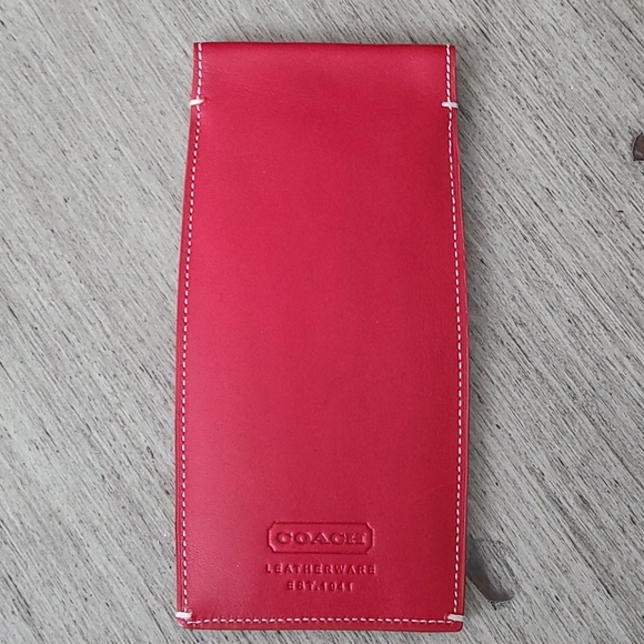 Coach red leather eyeglass case